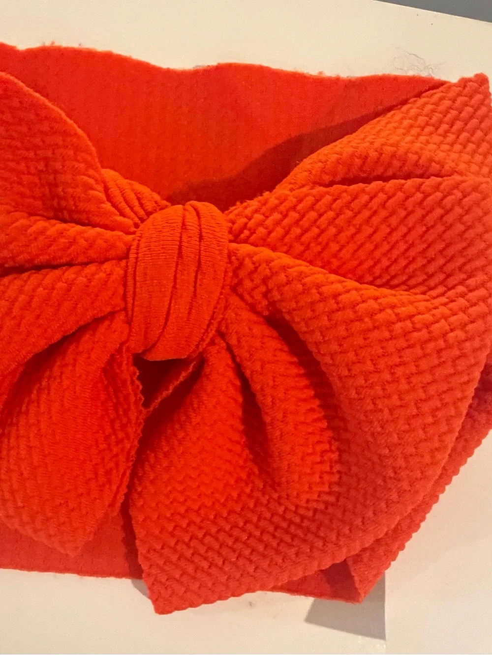 Orange Knit Big Bow Headwrap